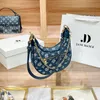 2023 Bags Clearance Outlets new senior sense blue fabric crescent underarm one shoulder cross-body presbysia light luxury chain bag