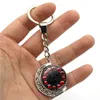 Key Rings Sharingan Eye Anime Keychain Accessories Uchiha Sasuke Kakashi Roterende maan Pendant Metal Key Ring Key Chains For Women Sieraden G230210