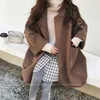 Women's Trench Coats Women's Autumn Winter Long Faux Wool Coat Outerwear Ladies Korean Cashmere Female Loose Overcoat Clothes Windbreaker Jacket 230211