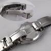 Relojes de pulsera 40 mm Esfera estéril verde Reloj automático para hombre Inserto de acero Bisel Fecha Mecánico GMT Oyster Correa Cristal de zafiro Despliegue