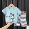 Ubranie Nowy styl Dwukęałem dla dzieci Zabezpieczenia Zwierzęta Miękkie lato oddychanie czyste bawełniane oneck Baby Unisex Kids Tshirt Pants
