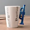 Mugs Novelty Music Note Cup Ceramic Guitar Coffee Personality Tea Milk Juice Lemon Water Bottle Christmas Birthday Gift 230210