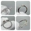 Anéis de prata esterlina 925 para mulheres, anel de casamento 18k, ouro rosa, design de anel aberto 2281d