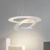 Hanglampen moderne woonkamer kroonluchter ronde plafond eenvoudig smeedijzeren lamp licht en dun