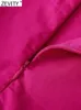 Damenblusen Hemden Zevity Damen O-Ausschnitt, ärmelloser Saum, plissierte Rüschen, kurze Kittelbluse, weibliches asymmetrisches Hemd, schickes Reißverschluss-Blusas-Oberteil, LS1543 230211