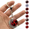 Key Rings Sharingan Eye Anime Keychain Accessories Uchiha Sasuke Kakashi Roterende maan Pendant Metal Key Ring Key Chains For Women Sieraden G230210