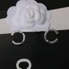 6estilo Banhado a Ouro 18K Luxo Designers Letras C Stud Geométrico Feminino Brinco de Prata 925 Cristal com Strass Joias para Festa de Casamento