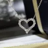 Pendentif Colliers Coeur Délicat Collier Pour Femmes Amour Accessoires De Mariage Fiançailles Femme Bijoux De Mode Drop Ship