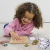 Blocks coogam brinquedos de madeira geoboard manipulativo matem￡tico Bloco 30pcs cart￵es de padr￵es geogr￡ficos com faixas de borracha Puzzle para crian￧as 230210