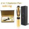Le plus récent stylo Hyaluron Meso Gun 2 en 1 0,3 ml 0,5 ml tête or stylo acide hyaluronique lèvre Jnjector nébuliseur non invasif DHL gratuit