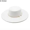 Cloches French Style 10CM Wide Brim Derby Top Hat Socialite Wind Hepburn Wind Wool Felt Fedoras Hat Elegant Wedding Dress Hat 230210