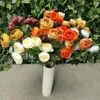 Decoratieve bloemen een zijden pioenbloembemanaat 7 hoofden nep -pioenen lange stengel kunstmatig voor bruiloftsfeest centerpieces bloemendecoratie