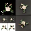 Pins Brooches Fashion Animal Brooch Pearl Painting Oil Jewelry Pin Frog Ornament Drop Delivery Dhzql