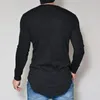 Ternos masculinos H275 Sumrautumn moda casual elástico elástico macio macio manga comprida homens camisetas machos tops tops tee