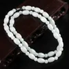 Chains Authentic Burmese Jade A Cargo Necklace Old Pit Road Pass Transfer Beads Round Rice 2967