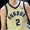 Benutzerdefinierte NCAA Purdue Boilermakers Basketball-Trikots 15 Zach Edey 3 Braden Smith 2 Fletcher Loyer 1 Caleb Furst Schwarz Weiß Gold Grau Trikot für Männer Frauen Jugend Kinder S-4XL