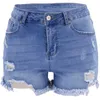 Jeans neue Sommer-Shorts Trend vierfarbige zerrissene Hüftlift-Jeansshorts mit hoher Taille für Damen DK011H3