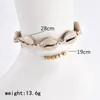 Anklets Boheemian Natural Multilayer Shell Anklet Hand Gebreide touw Elastische kralen Pulseira Diy Beach Sieraden Accessoires Zomer Vrouwen