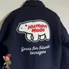 남성 재킷 백 북극곰 자수 인간 만든 양모 패치 야구 재킷 코트 J230210