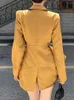 Women's Suits Women Fashion Casual Satin Blazer Jackets Office Slim Elegant Business Chic Coats Femme Korean Vintage Cardigan Clothes