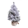 توافقت زينة عيد الميلاد ممتازة زخرفة داخلية على سطح المكتب Cedar الشجرة الخفيفة الوزن الثلج المصغرة مغطاة لغرفة المعيشة