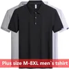 Men's Polos Big Size 6XL 7XL 8XL Shirts High Quality 95% Cotton Slim for Fit Casual Tee Tops 230211