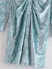 Robes décontractées Europe et États-Unis Début de l'automne Diamond Velvet Slim Dress Revers Une rangée boutonnée à manches longues DLQZ1611