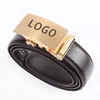 Belts Cowhide Automatic Buckle Men's Belt Genuine Leather Alloy Designer DIY Logo Business Casual For Men WholesaleBelts