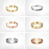 Bandringar kärleksskruv ring män ringar klassiska lyxdesigner smycken kvinnor diamant titan stål legering guldplatterad guld silver ros bleknar aldrig allergisk 4mm 5mm 6