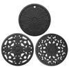 Table Mats 3 Pcs/set Heat Insulation Pad Beautifully Carved Silicone Anti- Pan Creative Kitchen