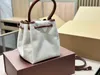 Womens retro bucket bag Luxurious canvas parquet leather square bag is very small and can be used with a sloping back canvas material fashionable and versatile