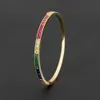 Bangle Nidin New Design Luxury Fashion Bracelets Top Quality Copper Zirconia Cuff Bangle Jewelry For Female Women Party Wedding Gift G230210