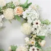 Decorative Flowers 40cm Simulation Wreath Door Wall Hanging Pendants Peony Hydrangea Garland Wedding Supplies Po Props Home Decoration