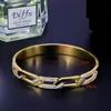 Bangle luxe holle kruis CZ kristallen armbanden armbanden voor vrouwelijke mannen roestvrijstalen sieraden mode cadeausbanglebangle