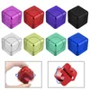 Spinning Top Colorful Small Square Magnetic Fidget Spinner Fingertip Gyro Metal Aluminium Eloy Cube Finger Spinning Dekompression Kinetisk leksak 230210