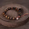 Strand Tibétain Chanceux Bouddhiste Noir Coquille De Noix De Coco Bracelets Tressés OM Mani Padme Hum Méditation Bracelet Pour Hommes