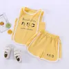 Sets Fashion Boutique Clothing Children's Vest Suit Summer New Cotton Boys Girls Sports Sleeveless Shorts pcs Baby Casual Tracksuit