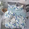 Zestawy pościeli domowe arkusz texile poduszek poduszek deski zestaw kołdrę mody niebieski łóżko dla dorosłych pościel z liście blothes zielony