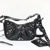 Bikerv￤ska 2023 Paris Home Crocodile Skin Crescent Armpit Portable Oblique Back Love Mirror Series One of the Explosive