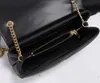 Handbag de luxo Mulheres Bolsa de ombro Brand Loulou Y em forma de grife, costura genu￭na bolsas de couro genu￭no