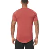 T-shirts pour hommes Chemise de fitness Slim Fit pour hommes Vêtements de sport de couleur unie Bodybuilding T-shirt moulant Vêtements de sport à séchage rapide Tee-shirt d'entraînement Homme