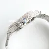 Les hommes de qualité supérieure regardent la montre pour hommes en argent de la mode 40mm Ice Out Full Diamond Bezel Mouvement automatique visage bleu