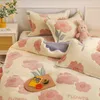 Bedding sets Winter Flannel Coral Fleece Warm Thick Duvet Cover Single Double Queen King Size Quilt cover Double Sided Velvet Bedding Set 230211