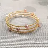 Bangle natuurlijke zoetwaterparelarmbanden verstelbare ijzeren legering drie lagen van de armband charme sieraden voor vrouwen maat 7-8 mm G230210