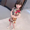 소녀 드레스 어린이 드레스 한파 푸라 탕 탕복 민족 스타일 공주 패션 인쇄 아이 청남 소녀