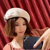 Beanieskull Capsヴィンテージスタイルの女性冬のウールハットボウノットデコレーションドレス魅力者ベレーフォーマルレディースチャーチチルト230211