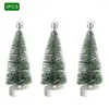 Рождественские украшения 3PCS Мини -искусственный торговый центр с светодиодным световым деревом праздничный офис.