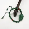 STRAND Drop Jades Bracelet Green Agate Pixiu Hand String Lucky Men Women Sieraden