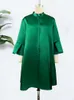 Party Dresses Women Lose Dress Three Quarter ärmar Överdimensionerade Yellow Green Pink Casual Fashion Ladies Classy Summer Autumn Robes Gowns 230211