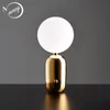 Настольные лампы современное творчество стеклянная бальная лампа светодиод E27 простой благородный металлический стол для спальни прикроватный ресторан